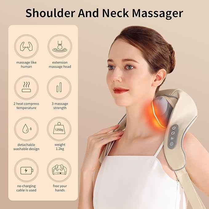 Wireless Neck, Shoulder & Back Massager – Professional Pain Relief