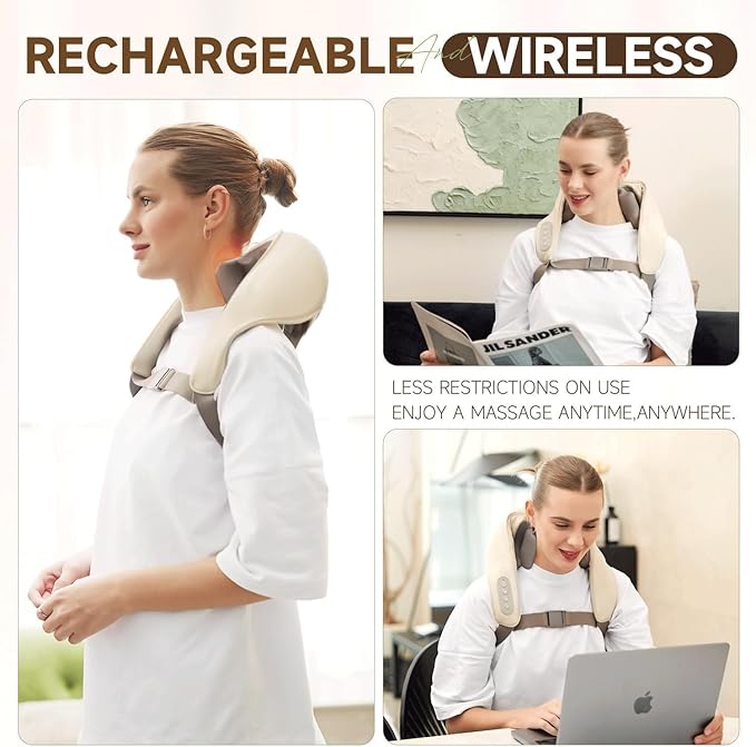 Wireless Neck, Shoulder & Back Massager – Professional Pain Relief