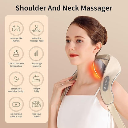 Wireless Neck, Shoulder & Back Massager – Professional Pain Relief