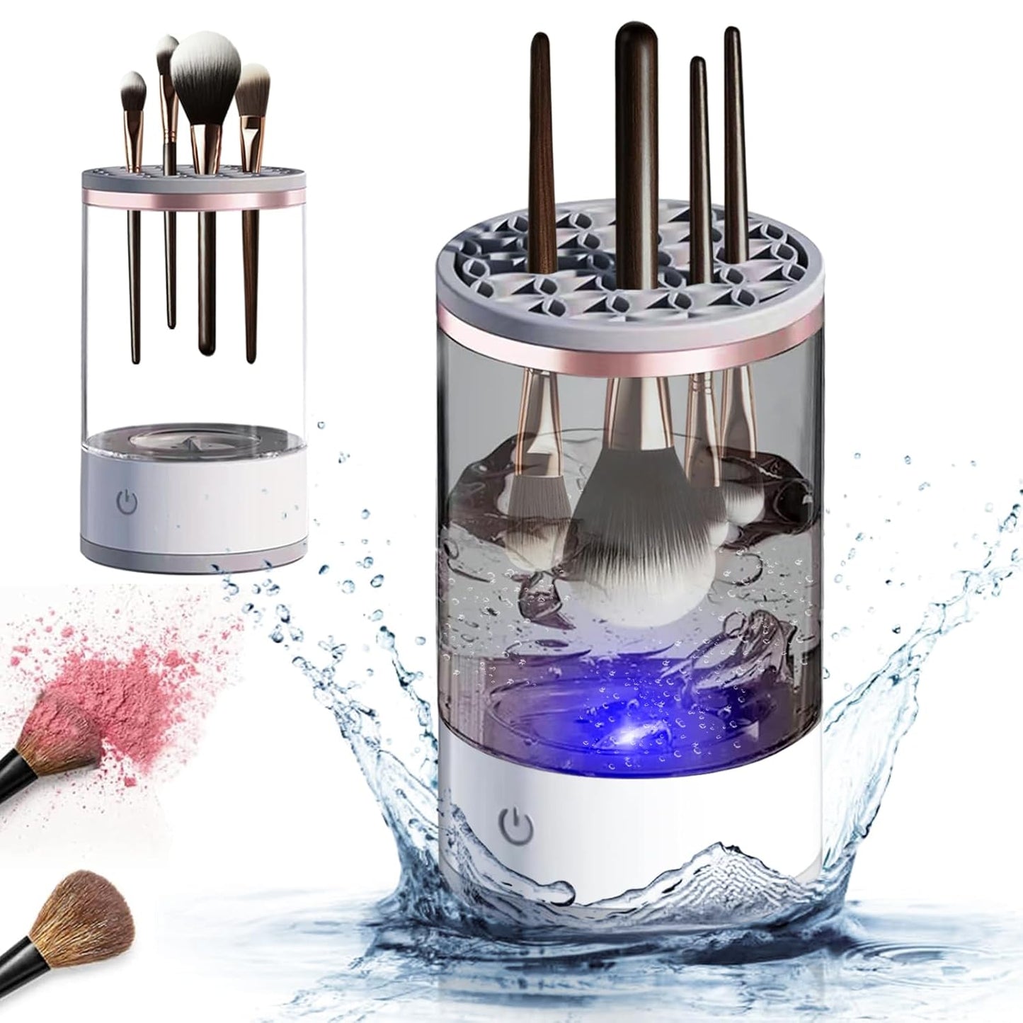 Portable Electric Makeup Brush Cleaner Machine – Automatic Brush Washer with USB Cable, One-Button Operation, Fast Drying for Makeup Brushes, Sponges & Cosmetic Tools