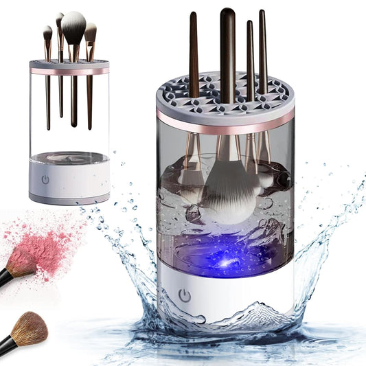 Portable Electric Makeup Brush Cleaner Machine – Automatic Brush Washer with USB Cable, One-Button Operation, Fast Drying for Makeup Brushes, Sponges & Cosmetic Tools